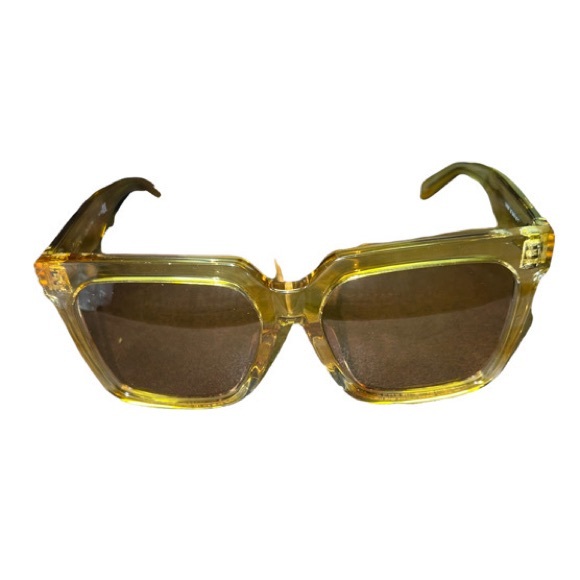 Celine Sunglasses CL40055I 55E Striped Yellow Square Frames Brown Gradient Lens - Picture 8 of 10